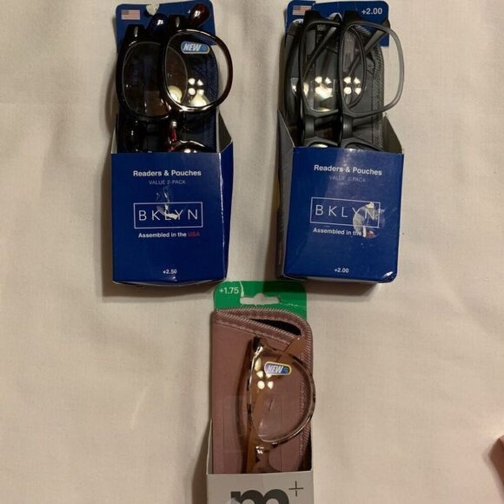 Reading glasses bundle:  +2.50 (two); +2.00 (two) & +1.75 (one) total FIVE pair